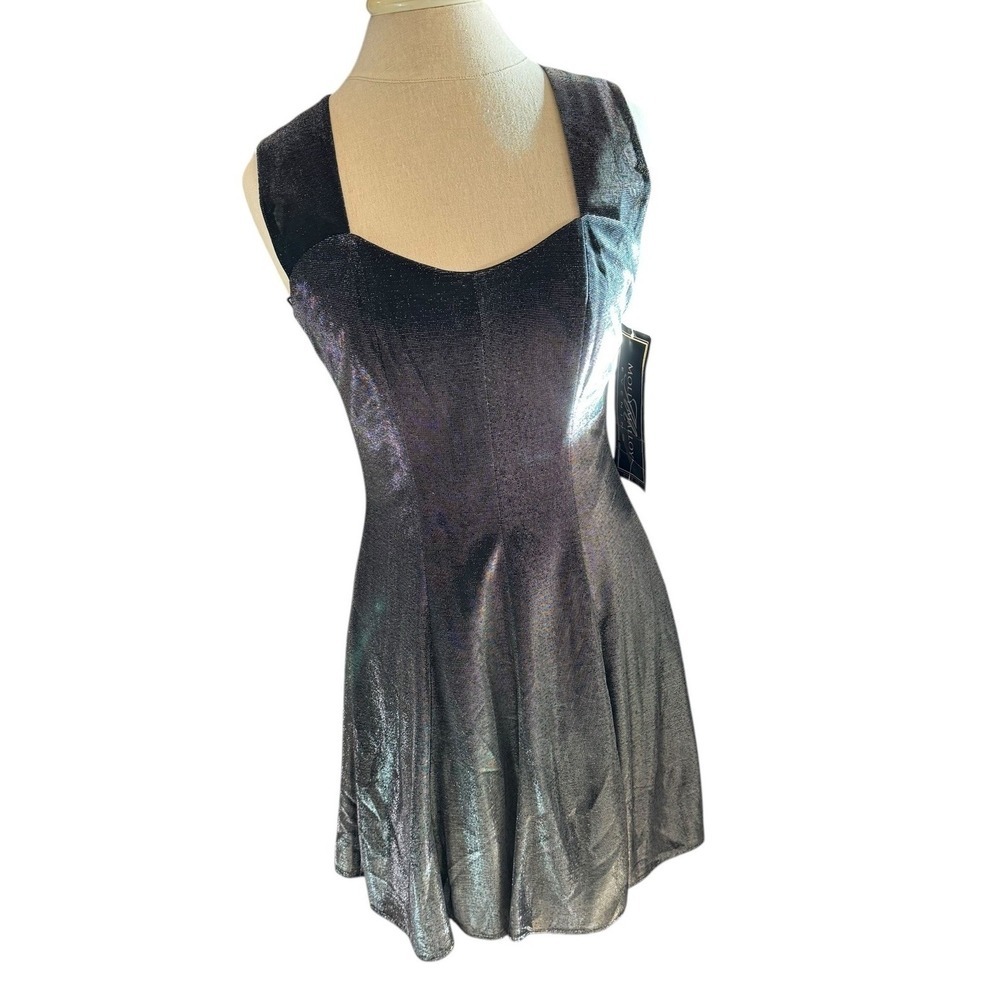 Vintage Molly Malloy Silver‎ Platinum Sparkly Silver Evening Gown USA 10 Holiday